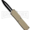 Lightning Tan D/A OTF Automatic Knife - Dagger Two Tone Serr -Kershaw Shop Lightning Tan DA OTF Auto Dagger TT GX 39061 jr large
