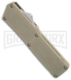Lightning Tan D/A OTF Automatic Knife - Dagger Two Tone Serr -Kershaw Shop Lightning Tan DA OTF Auto Dagger TT GX 39061 jr spine large