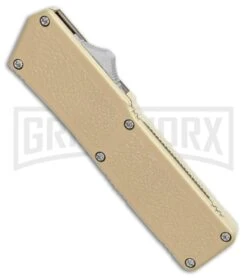 Lightning Tan D/A OTF Automatic Knife - Tanto Two Tone -Kershaw Shop Lightning Tan DA OTF Auto Tanto TT GX 34077 jr spine large