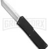 Lightning Black D/A Tanto OTF Automatic Knife - Tanto Satin -Kershaw Shop Lightning Tanto Black Satin BP 18813 jr large
