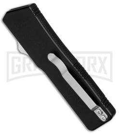 Lightning Black D/A Tanto OTF Automatic Knife - Tanto Satin -Kershaw Shop Lightning Tanto Black Satin BP 18813 jr side large