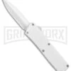 Lightning White D/A OTF Automatic Knife - Satin Dagger Serrated 1 Lightning White D/A OTF Automatic Knife - Satin Dagger Serrated -Kershaw Shop Lightning White DA OTF Auto Satin Dagger Serrated GX 34382 jr large