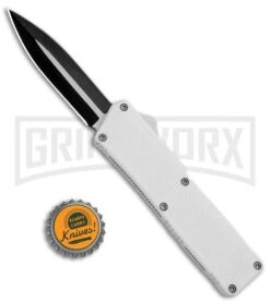 Lightning White D/A OTF Automatic Knife - Dagger Two-Tone Plain -Kershaw Shop Lightning White DA OTF Auto TT Dagger GX 30817 jr bottlecap large