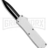 Lightning White D/A OTF Automatic Knife - Dagger Two-Tone Plain
