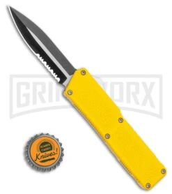 Lightning Yellow D/A OTF Automatic Knife - Two Tone Dagger Serr -Kershaw Shop Lightning Yellow D A OTF Automatic Knife Two Tone Dagger Serr GX 35389 LS Bottlecap large