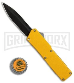 Lightning Yellow D/A OTF Automatic Knife - Black Dagger -Kershaw Shop Lightning Yellow DA Black Dagger BP 27473 er bottlecap large