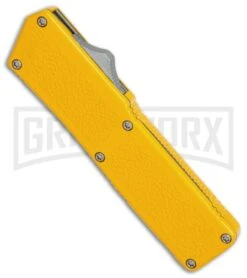 Lightning Yellow D/A OTF Automatic Knife - Black Dagger -Kershaw Shop Lightning Yellow DA Black Dagger BP 27473 er spine large