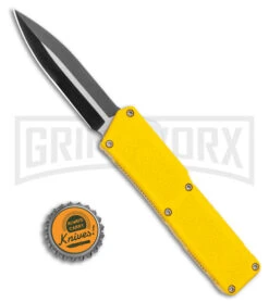 Lightning Yellow D/A OTF Automatic Knife - Two Tone Dagger -Kershaw Shop Lightning Yellow DA OTF Auto TT Dagger GX 39053 jr bottlecap large