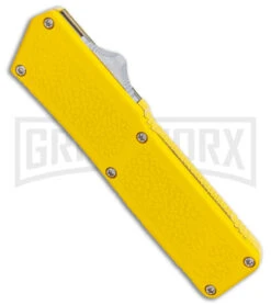 Lightning Yellow D/A OTF Automatic Knife - Two Tone Dagger -Kershaw Shop Lightning Yellow DA OTF Auto TT Dagger GX 39053 jr spine large