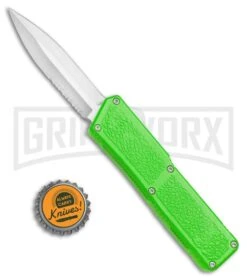 Lightning Zombie Edition Green D/A OTF Automatic Knife - Dagger Satin Serr -Kershaw Shop Lightning Zombie Edition Green DA OTF Dagger Satin Serr BP 22658 jr bottlecap large