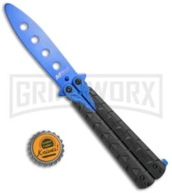 M-Tech Snake Eye Balisong Butterfly Trainer - Black / Blue -Kershaw Shop M Tech Snake Eye Balisong Butterfly Trainer Black Blue BUTT PK 1157BL GX 36724 jr bottlecap large