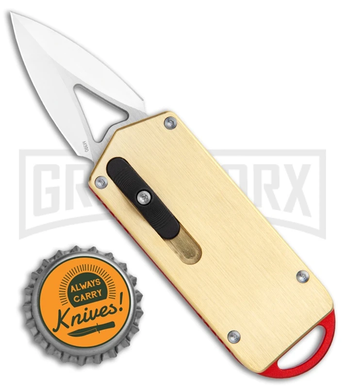 M3 Tactical Tech Rogue Brass/Orange D/A OTF Automatic Knife - Satin Plain 7 M3 Tactical Tech Rogue Brass/Orange D/A OTF Automatic Knife - Satin Plain - Image 5