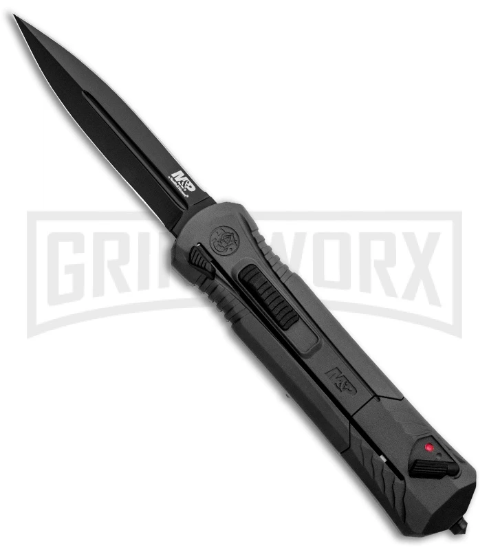 M&P Spring Assisted Black OTF Spear Point Knife - Black Plain 3 M&P Spring Assisted Black OTF Spear Point Knife - Black Plain