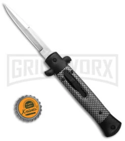 Mago 9" Carbon Fiber Italian Stiletto OTF Automatic Knife - Bayo -Kershaw Shop Mago 11in Carbon Fiber Italian Stilleto OTF Automatic Knife Bayo GX 38806 td size large