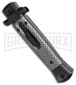 Mago 9" Carbon Fiber Italian Stiletto OTF Automatic Knife - Bayo -Kershaw Shop Mago 11in Carbon Fiber Italian Stilleto OTF Automatic Knife Bayo GX 38806 td spine large