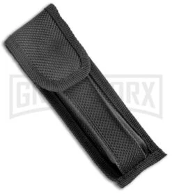 Mago 9" Black Acrylic Italian Stiletto OTF Automatic Knife Bayo - Polished Plain -Kershaw Shop Mago 9in Black Ebony Italian Stiletto OTF Auto Bayo Satin GX 37567 jr sheath large