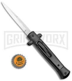 Mago 9" Black Marble Italian Stiletto OTF Auto Knife Bayonet Black Bolster -Kershaw Shop Mago 9in Black Marble Italian Stiletto OTF Auto Bayo Black Bolster Satin GX 37540 jr bottlecap large
