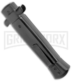 Mago 9" Black Marble Italian Stiletto OTF Auto Knife Bayonet Black Bolster -Kershaw Shop Mago 9in Black Marble Italian Stiletto OTF Auto Bayo Black Bolster Satin GX 37540 jr side large