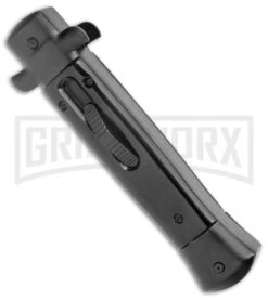 Mago 9" Black Marble Italian Stiletto OTF Auto Knife Bayonet Black Bolster -Kershaw Shop Mago 9in Black Marble Italian Stiletto OTF Auto Bayo Black Bolster Satin GX 37540 jr spine large