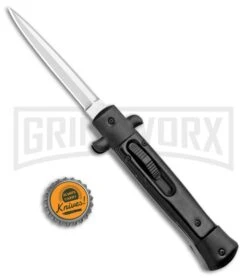 Mago 9" Black Marble Italian Stiletto OTF Auto Knife Dagger Black Bolster Dagger -Kershaw Shop Mago 9in Black Marble Italian Stiletto OTF Black Bolsters Dagger Satin GX 33948 jr bottlecap large