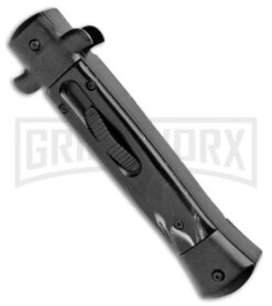 Mago 9" Black Marble Italian Stiletto OTF Auto Knife Dagger Black Bolster Dagger -Kershaw Shop Mago 9in Black Marble Italian Stiletto OTF Black Bolsters Dagger Satin GX 33948 jr spine large