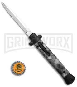 Mago 11" Carbon Fiber Italian Stiletto OTF Automatic Knife - Bayo -Kershaw Shop Mago 9in Carbon Fiber Italian Stilleto OTF Automatic Knife Bayo GX 38807 td size large
