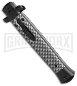 Mago 11" Carbon Fiber Italian Stiletto OTF Automatic Knife - Bayo -Kershaw Shop Mago 9in Carbon Fiber Italian Stilleto OTF Automatic Knife Bayo GX 38807 td spine large