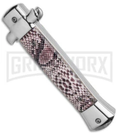 Mago 9" Sidewinder Italian Stiletto OTF Automatic Knife - Satin Plain -Kershaw Shop Mago 9in Sidewinder Italian Stiletto OTF Auto Satin GX 37999 jr side large