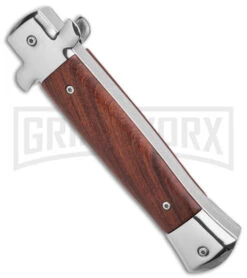 Mago 9" Wood Italian Stiletto OTF Automatic Knife - Satin Dagger -Kershaw Shop Mago 9in Wood Italian Stiletto OTF Automatic Knife Satin Dagger GX 37154 td side large