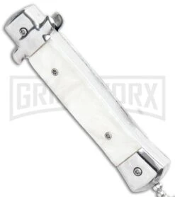 Mago 4.75" Mini Stiletto OTF Automatic Knife - White -Kershaw Shop Mago Mini OTF Stiletto White GX 34271 jr side large