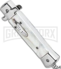 Mago 4.75" Mini Stiletto OTF Automatic Knife - White -Kershaw Shop Mago Mini OTF Stiletto White GX 34271 jr spine large