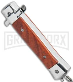 Mago 4.75" Mini Stiletto OTF Automatic Knife - Wood -Kershaw Shop Mago Mini OTF Stiletto Wood GX 34272 jr side large