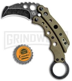 Mantis Vuja De Desert G-10 Balisong Karambit Butterfly Knife - Black SW Plain -Kershaw Shop Mantis Vuja De Balisong Karambit Crossover Desert Tan G 10 Black SW MANMK4DTSW BHQ 56613 jr bottlecap large