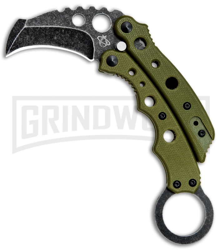 Mantis Vuja De Green G-10 Balisong Karambit Butterfly Knife - Black SW Plain 3 Mantis Vuja De Green G-10 Balisong Karambit Butterfly Knife - Black SW Plain