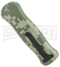 Coffin Blaster 2.0 Textured Green Digi Camo DA/OTF Automatic - Two Tone Dagger -Kershaw Shop Master Blaster Textured Green Digi Camo OTF Auto TT Dagger GX 37878 jr side large