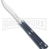Maxace MidnightCat Obsidian-S Balisong Butterfly Knife Blue G-10 - Bowie Satin