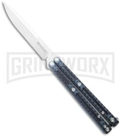 Maxace MidnightCat Obsidian-S Balisong Butterfly Knife Blue G-10 - Drop Point