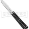 Maxace Knives Balisong Serpent Striker II Black G-10 - Satin Drop Point Plain