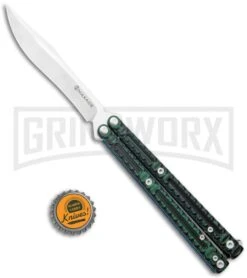 Maxace MidnightCat Obsidian-S Balisong Butterfly Knife Green G-10 - Bowie -Kershaw Shop Maxace MidnightCat Obsidian S Balisong Butterfly Green G 10 Bowie MCOS05 GX 36900 jr bottlecap large