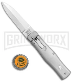 Mikov 241 Predator ABS Silver Automatic Lever Lock Knife - Polish 420 -Kershaw Shop Mikov 241 Bily LL Auto Silver Polish BHQ 152778 jr bottlecap large