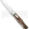 Mikov 241 Predator Stag Automatic Lever Lock Knife File Work - Bayo 1 Mikov 241 Predator Stag Automatic Lever Lock Knife File Work - Bayo -Kershaw Shop Mikov 241 Predator LL Bayo Auto Stag File Work Satin BHQ 104172 jr large