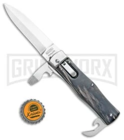 Mikov 241 Predator Buffalo Horn Multi-Tool Automatic Knife - Polish Plain -Kershaw Shop Mikov 241 Predator Multi Tool Auto Buffalo Horn Polish BHQ 109094 jr bottlecap large
