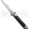 Milano 8.5" Lever Lock Automatic Knife Black Wood - Bayonet Satin 2 Milano 8.5" Lever Lock Automatic Knife Black Wood - Bayonet Satin -Kershaw Shop Milano 8.5 Lever Lock Automatic Knife Black Wood Bayonet Satin GX 33720 ns large