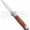 Milano 9" Stiletto Rosewood Automatic Knife - Bayonet Satin