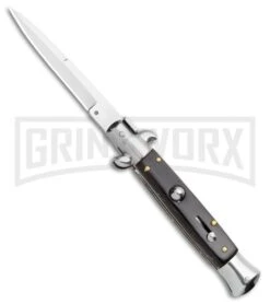 Milano 9" Black Swirl Italian Style Automatic Knife - Bayonet Satin