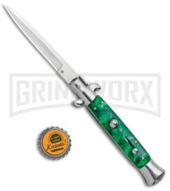 Milano 9" Green Acrylic Bayonet (4" Satin) -Kershaw Shop Milano 9in Green Acrylic Bayonet Satin GX 37523 jr bottlecap large