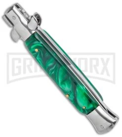 Milano 9" Green Acrylic Bayonet (4" Satin) -Kershaw Shop Milano 9in Green Acrylic Bayonet Satin GX 37523 jr side large
