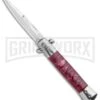 Milano 9" Italian Stiletto Red Marble Automatic Knife - Bayonet Satin -Kershaw Shop Milano 9in Italian Stiletto Red Marble Auto Bayo Satin GX 35772 jr large