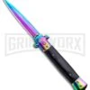 Milano 9" Stiletto Black Wood Automatic Knife - Bayonet Spectrum
