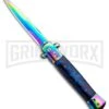 Milano 9" Stiletto Blue Spectrum Automatic Knife - Bayonet Spectrum -Kershaw Shop Milano 9in Stiletto Blue Spectrum Auto Bayo Spectrum GSE018RBMBL GX 33515 jr large
